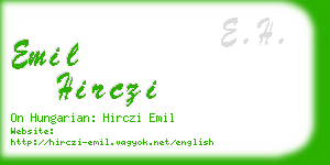 emil hirczi business card